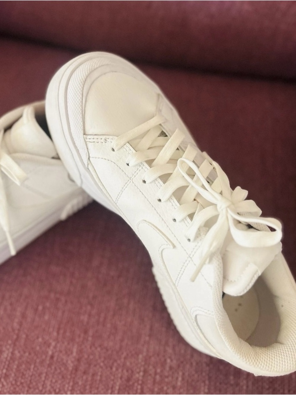 Nike Court Legacy Lift Triple White Women's tennis shoes Size 8 - Picture 2 of 5